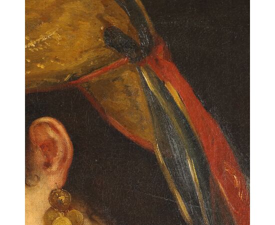 Dipinto Giovane Donna con Pappagallo