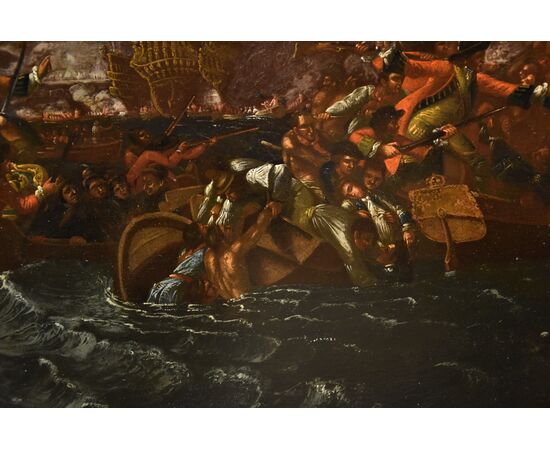 Battaglia navale notturna, Ilario Mercanti «lo Spolverini» (Parma, 1657 - 1734)