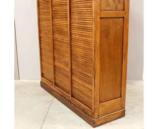 Antico classificatore archivio schedario serranda in rovere