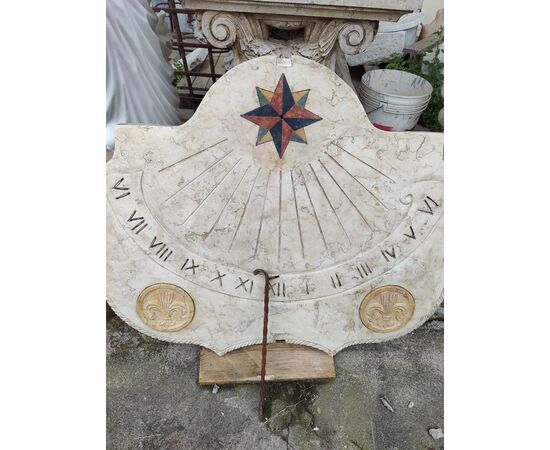 Bellissima Meridiana in Marmo Botticino - 86 x 70 cm