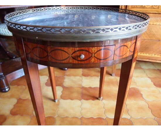 TAVOLINO ROTONDO STILE LUIGI XVI DA SALOTTO RESTAURATO  diametro 62xH76