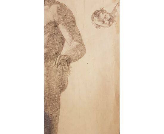 Disegno di epoca neoclassica raffigurante figura maschile