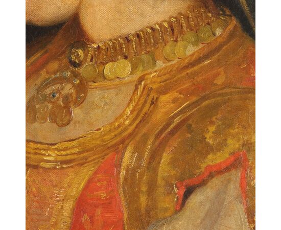 Dipinto Giovane Donna con Pappagallo