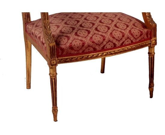 Antico salotto francese del 1800 5 pezzi Luigi XVI
