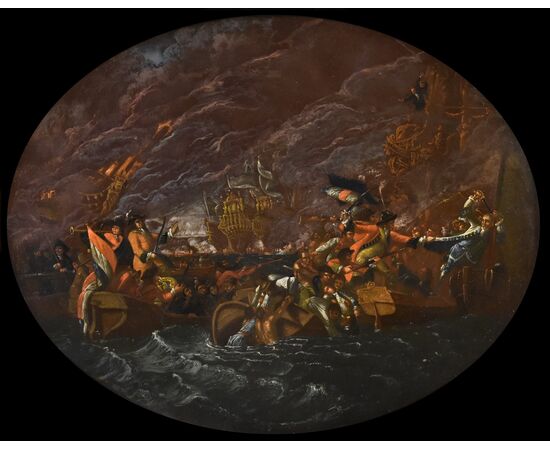 Battaglia navale notturna, Ilario Mercanti «lo Spolverini» (Parma, 1657 - 1734)