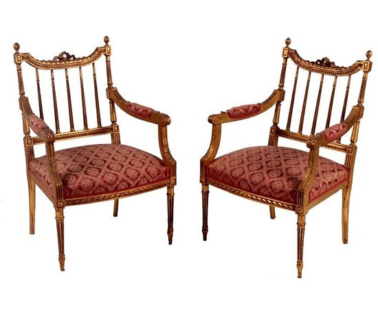 Antico salotto francese del 1800 5 pezzi Luigi XVI