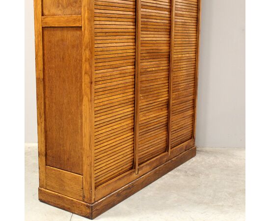 Antico classificatore archivio schedario serranda in rovere