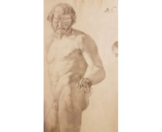 Disegno di epoca neoclassica raffigurante figura maschile