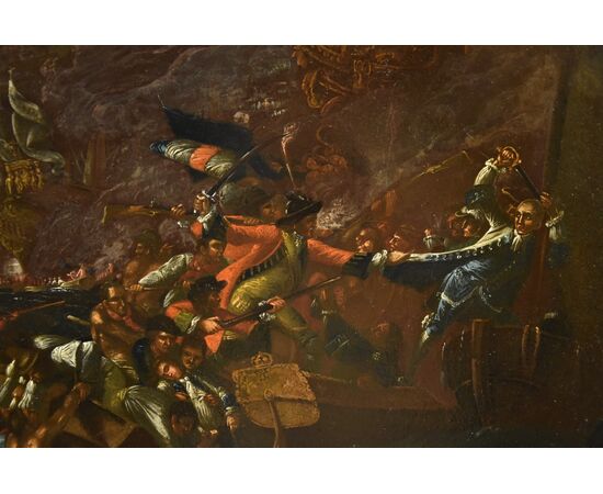 Battaglia navale notturna, Ilario Mercanti «lo Spolverini» (Parma, 1657 - 1734)