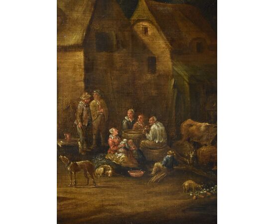 Paesaggio fluviale con villaggio, Théobald Michou (Tournai, 1676 – Anversa, 1765)