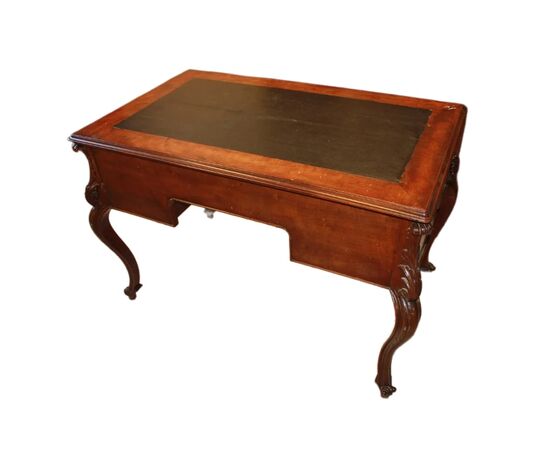 Scrivania Francese Stile Luigi XV in Legno di Mogano