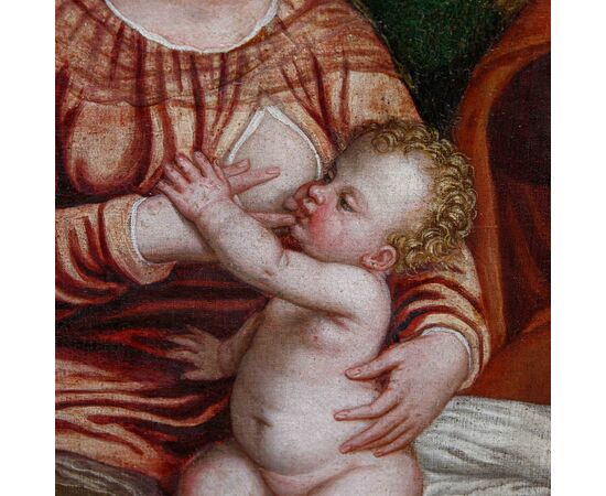 Polidoro de Renzi detto Polidoro da Lanciano (Lanciano, 1515 - Venezia, 1565) (attr.), Sacra Famiglia con San Giovannino
