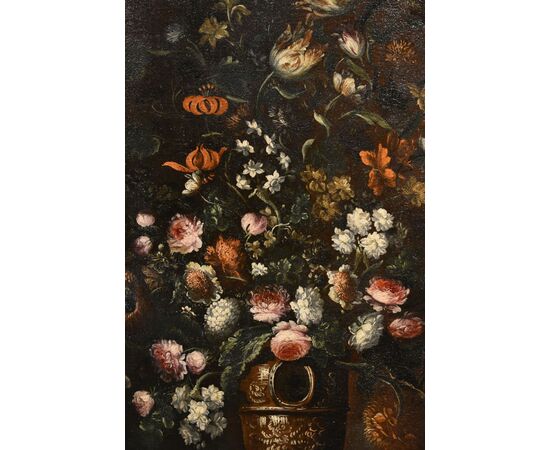 Composizione di fiori entro vaso sbalzato (3 di 3), Andrea Scacciati (Firenze 1642–1710)