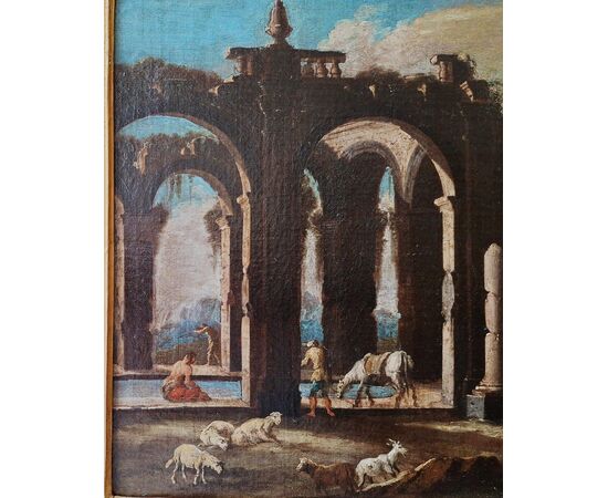 Coppia di capricci architettonici