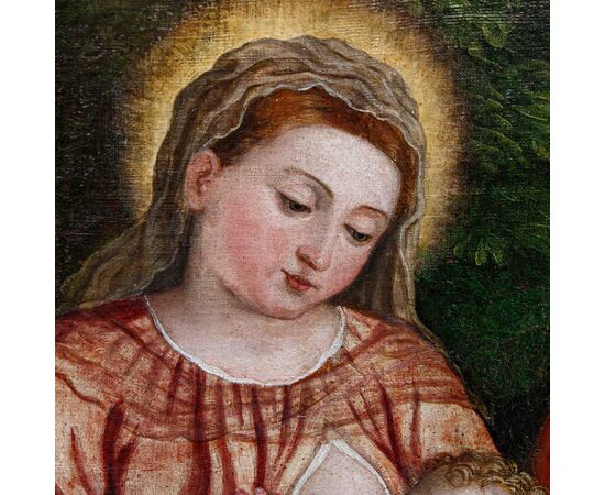 Polidoro de Renzi detto Polidoro da Lanciano (Lanciano, 1515 - Venezia, 1565) (attr.), Sacra Famiglia con San Giovannino