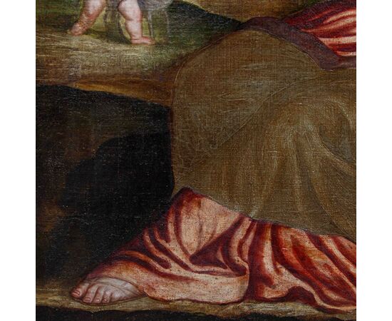 Polidoro de Renzi detto Polidoro da Lanciano (Lanciano, 1515 - Venezia, 1565) (attr.), Sacra Famiglia con San Giovannino