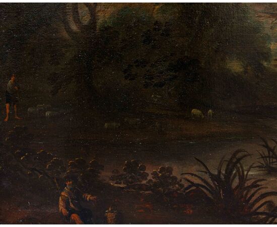 Seguace di Jacques van der Wijen (Amsterdam 1586 – 1638)  Caccia al cervo
