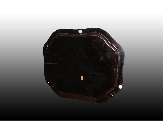 Stupendo vassoio francese in legno riccamente decorato gusto orientale