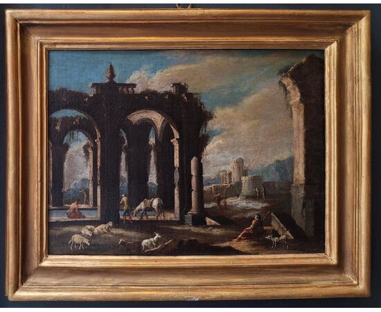 Coppia di capricci architettonici