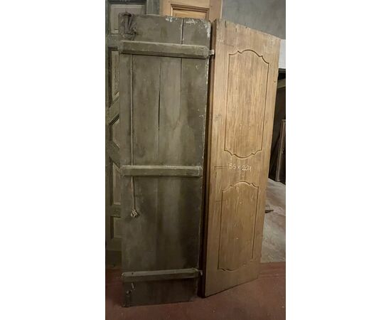 PTE148 - Antica porta semplice a due battenti, epoca '800, misure cm L 110 x H 201