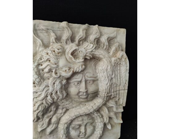 Spettacolare altorilievo mitologico in marmo di Carrara - 42 x 56 cm
