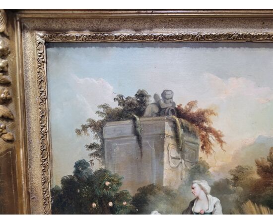 Coppia dipinti Scena Galante Francois Boucher Sec. XIX