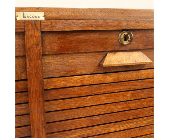 Antico classificatore archivio schedario serranda in rovere