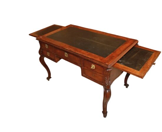 Scrivania Francese Stile Luigi XV in Legno di Mogano