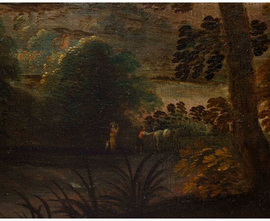 Seguace di Jacques van der Wijen (Amsterdam 1586 – 1638)  Caccia al cervo