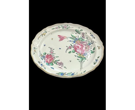 Grande piatto in maiolica alla’rosa’.Casali e Callegari.Pesaro.