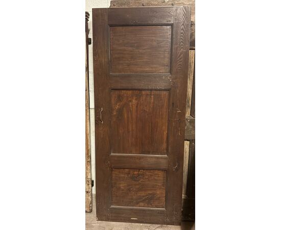 PTE150 - Antica porta semplice in legno, epoca '800, misure cm L 79 x H 190