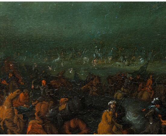 Karl Breydel, detto Il cavaliere di Anversa (Anversa, 1678-1733), Scena di battaglia tra cristiani e turchi 
