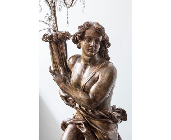 Scultore italiano del XVII secolo,  coppia di candelieri