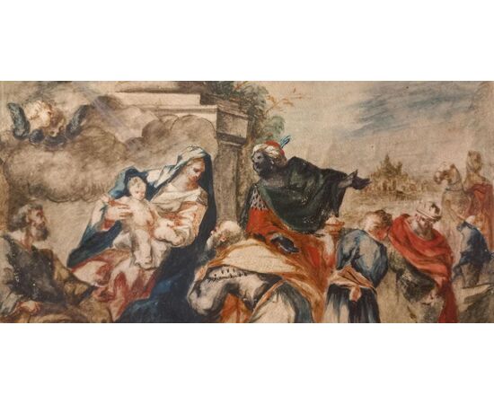 Adorazione dei Magi, tempera su pergamena