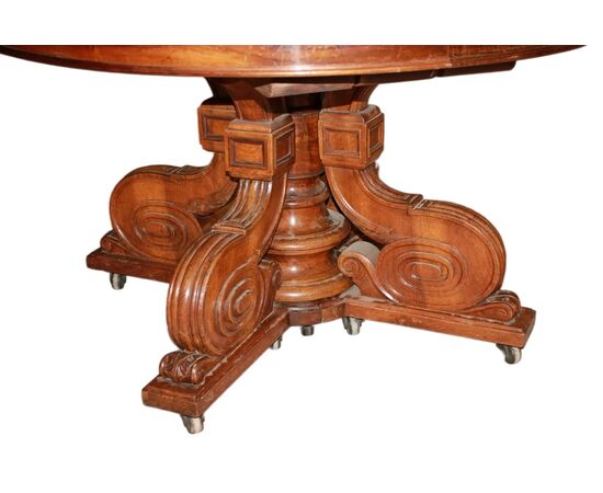Tavolo stile Luigi Filippo in Legno di Noce del 1800 Francese