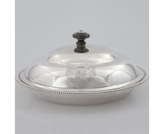 Legumiera in argento sterling Giorgio III, coperchio e manico, Paul Storr, Londra, 1799