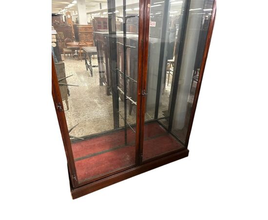 Vetrina Mobile Bacheca Inglese di fine 1800 In Legno di Mogano