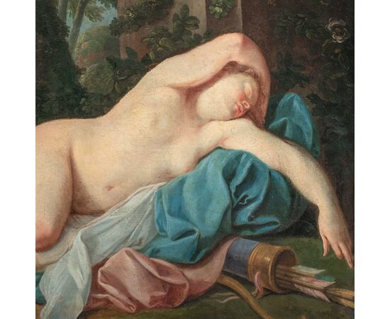 Maestro francese (XVIII sec.) - Diana addormentata.