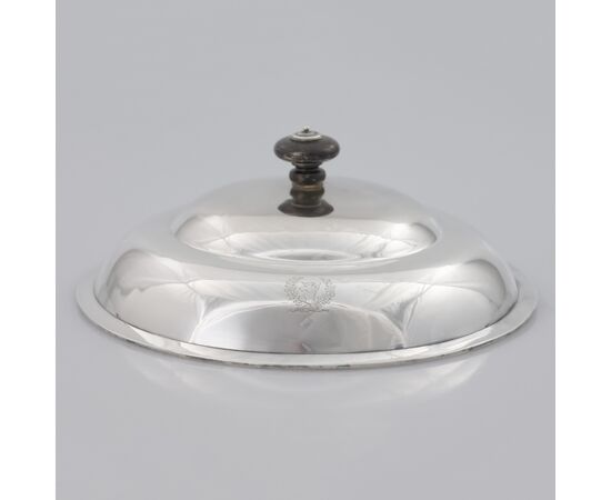 Legumiera in argento sterling Giorgio III, coperchio e manico, Paul Storr, Londra, 1799