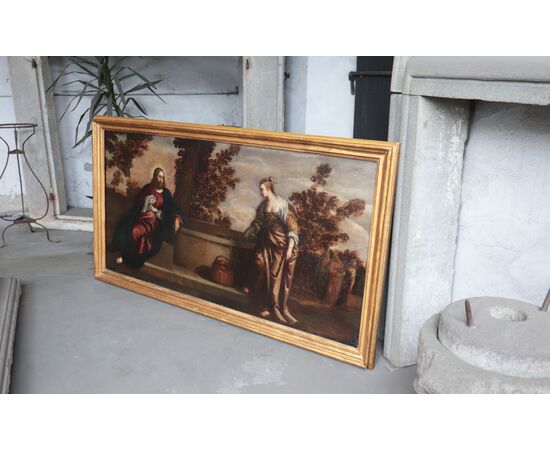 Pittore Veneto "Cristo con la Samaratina" fine'600