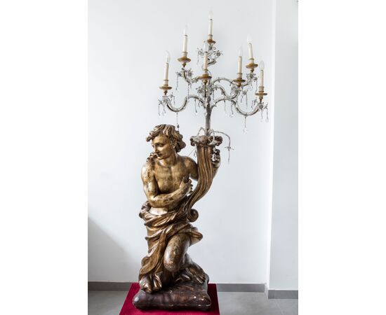 Scultore italiano del XVII secolo,  coppia di candelieri