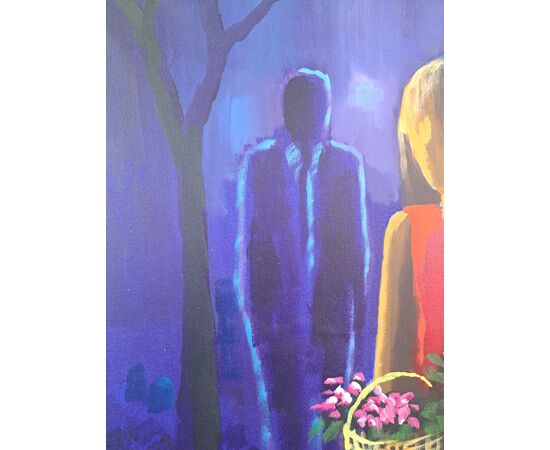 Fantuzzi , olio su tela con dedica ed autentica