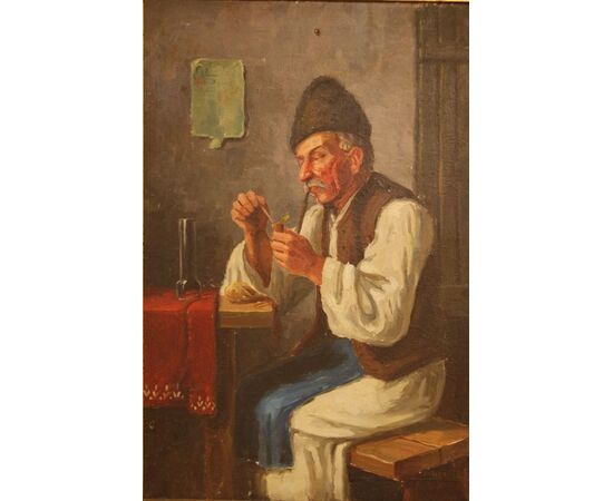 Antico quadro olio su tela di Andor G. Horvath (1876-1966)