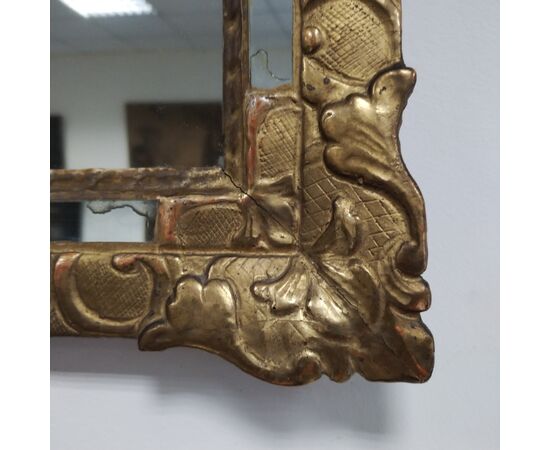Specchiera lignea in foglia oro zecchino 