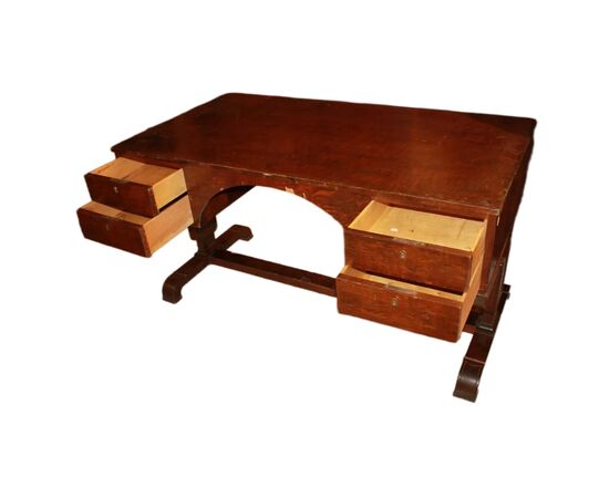 Scrivania Stile Direttorio Francese del 1800 In Legno di Mogano