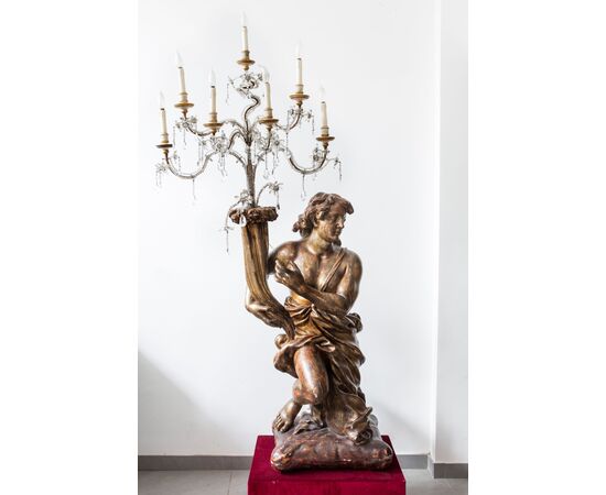 Scultore italiano del XVII secolo,  coppia di candelieri