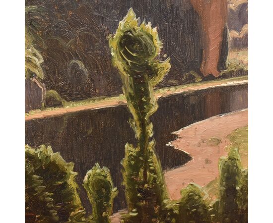 DIPINTI ANTICHI PAESAGGI E FIUME, VALLE DI CORREZE, DIDIER POUGET, OLIO SU TELA, INIZIO XX. (QP657)   