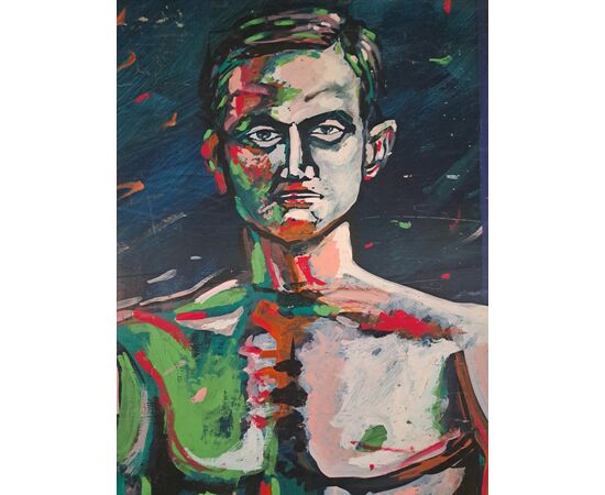Ritratto maschile, grande dipinto a olio 