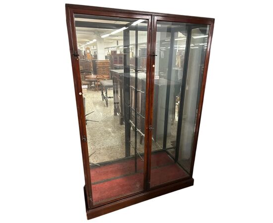 Vetrina Mobile Bacheca Inglese di fine 1800 In Legno di Mogano