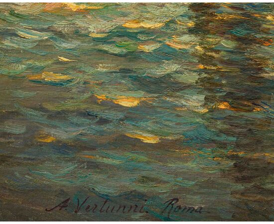 Achille Vertunni (1826 - 1897), Pescatori all'alba